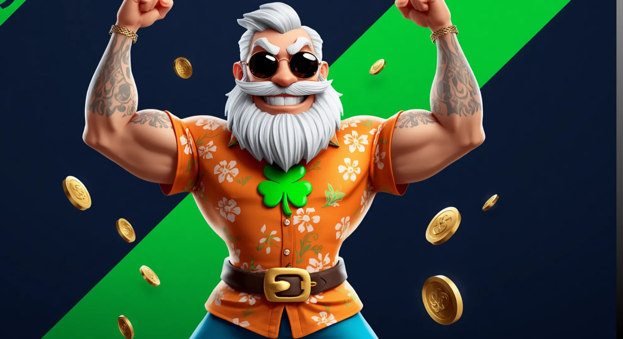 Pino Casino mascotte met klavertje vier